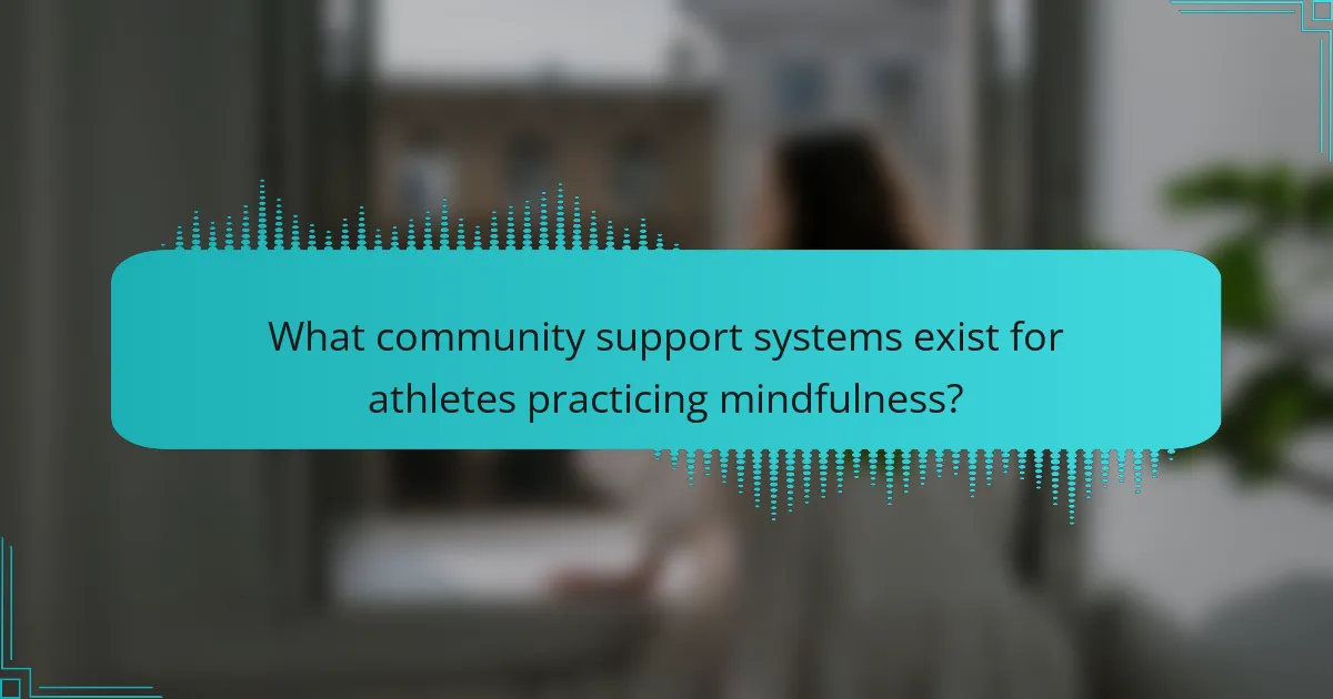What community support systems exist for athletes practicing mindfulness?