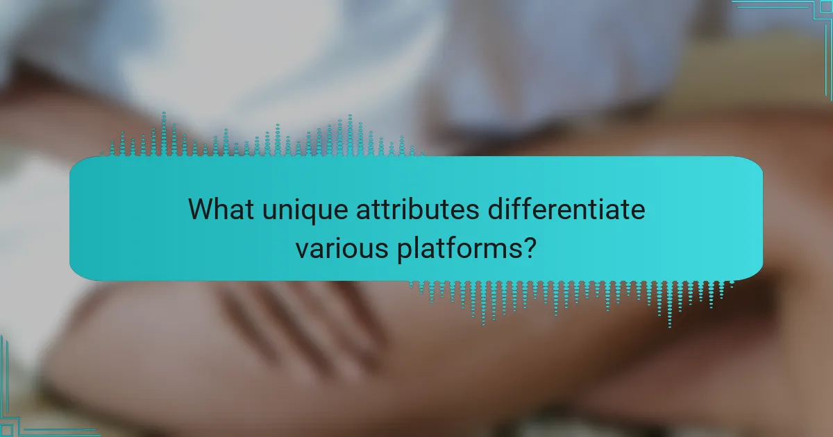 What unique attributes differentiate various platforms?